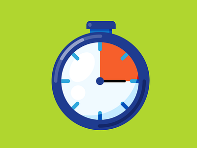 Stop Watch animation clock flat illustration stop watch