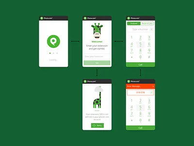 Salesforce Widget calling app modular design phone app ui desgin ux widget