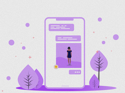 Texting design illustration love phone purple texting web