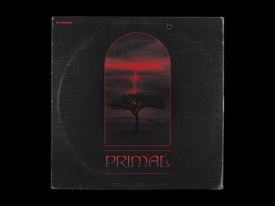 Primal album album art album artwork album cover cover art design graphic design grunge half tone print retro retrowave sci fi science science fiction texture type typography vintage visual art