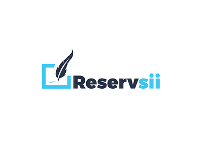 Reservsii Logo blue branding illustration logo pen