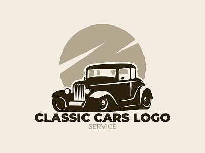 Retro car car hot rod illustration logo retro silhouette vector