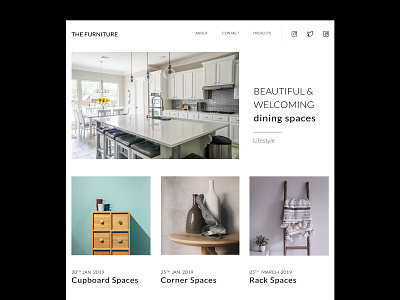 The Furniture adobe design furniture furniture app furniture shop photoshop ps single page website ui