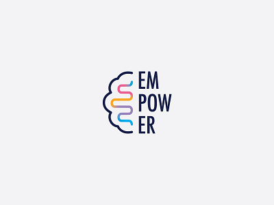 Empower psychology logo brain brain logo brain waves branding empower logo mental health psychology wellness