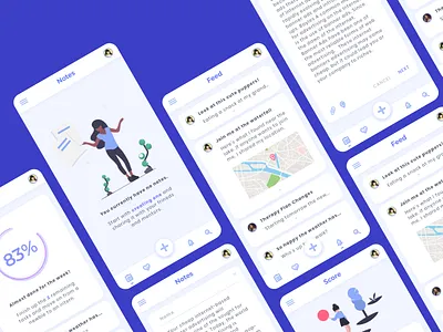 Mobile Therapy App design empty state feed location material design mobile mobile app notes score therapist therapy ui ui concept