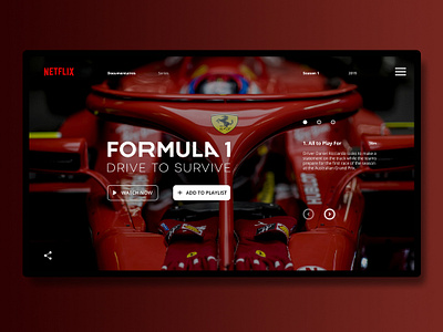 Netflix Formula 1 Drive to survive design f1 netflix ui ux