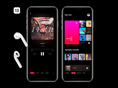 Player Apple Music iOS13 app design logo marca ui ux