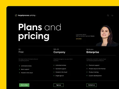 Plans and pricing agile design targetprocess ui web website