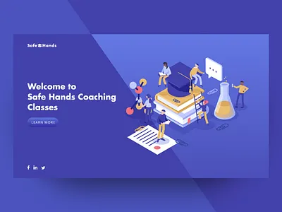 Safe Hands Website Landing Page branding design education website illustration minimal ui uipractice website concept