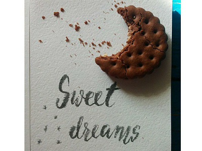 Sweet dreams calligraphy handlettering lettering watercolor