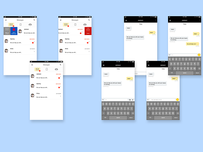 Communication Screens adobe xd chat communication messages mobile mobile app design ui design ux design