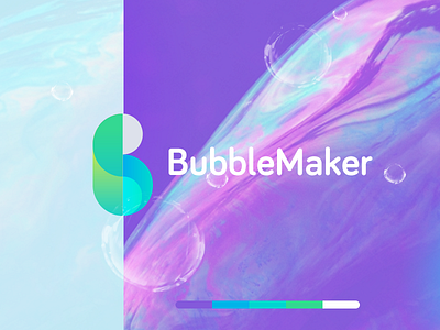 Bubblemaker app branding bubble bubble gum design flat icon identity ios kids logo logo design mark