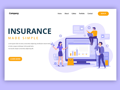 Web Landing Page branding design illustration typography ui vector web