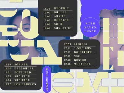 Jorja Smith Tour art blue brand branding design jorja smith layouts music music artist pop music poster rnb show flyer show poster type typography yellow