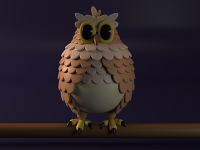 Owl 3d 3d art arnold bird owl