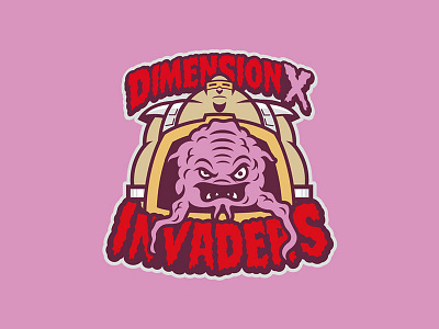 Dimension X Invaders geeky jerseys hockey ice hockey illustration logo logos sports vector