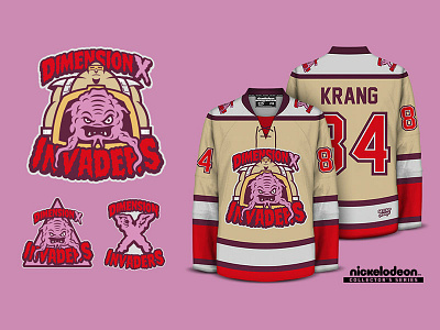 Dimension X Invaders geeky jerseys hockey ice hockey illustration logo logos sports vector