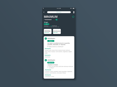 Dictionary UI app design dictionary ui