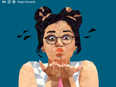 Anupama Parameswaran Low Poly anupama anupamaparameswaran cute illustration illustrator lowpoly polygonart thepsaddict vector