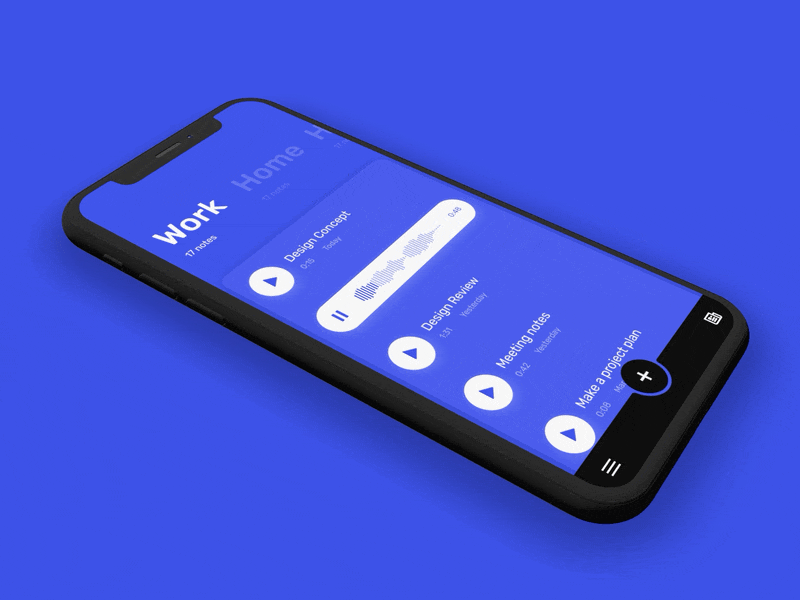 Voice notes animation app design ui ux