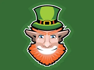 Leprechaun Logo design flat icon illustration leprechaun logo st. patricks day vector