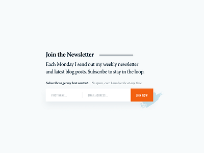 Join the Newsletter clean join us minimalist newsletter sign up sign up form