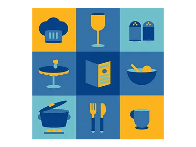 Restaurant theme design flat icon illustration vector