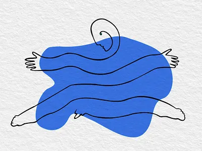 Into the water blue boy color happy illustration in love water