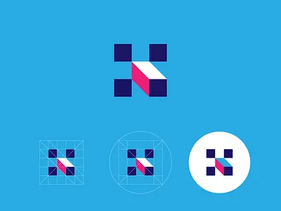K is for Crypto blockchain brand identity crypto grid identity k k logo logo logo design monogram