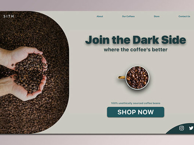 Daily UI Challenge #3 003 branding coffee daily 100 challenge daily ui design illustration star wars typography ui ux webdesign website