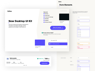 Desktop UI Kit branding components design system desktop app desktop ui kit insurance pattern product the zebra ui ux design ui design ui kit