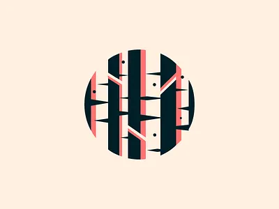 Birch birch color forest illustration nature negative space tree