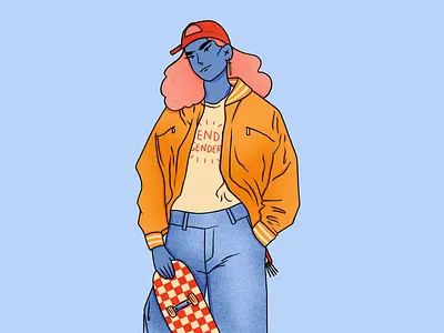 Graphic Tees, Pt. 2 agender character design digital art drawing gender gender equality gender fluid illustration illustrator ipad pro lgbt nonbinary procreate texture