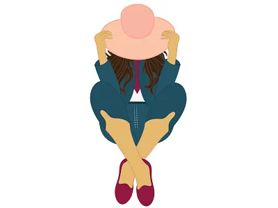 Lady in a Hat blue coat design dress fashion hat illustrator lady model shoe vector