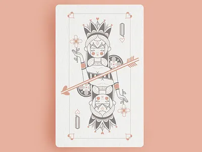 Queen of hearts arrow cards crown deck of cards design hearts illustration line art playing cards queen queen of hearts queens vector woman