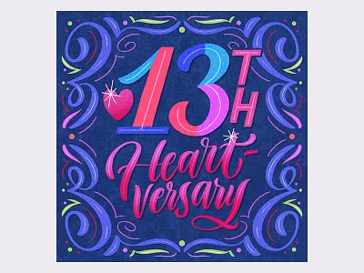 Heart-versary brush lettering design hand lettering hand lettering illustration lettering procreate lettering typography