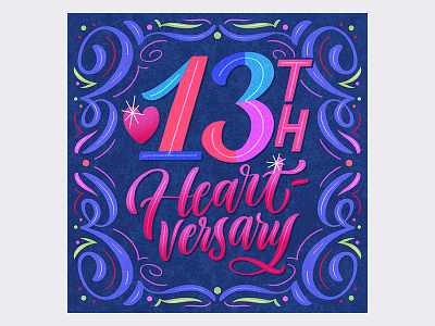 Heart-versary brush lettering design hand lettering hand lettering illustration lettering procreate lettering typography