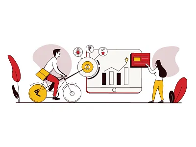 All at one place branding concept art creative flat design graphic design human illustration icons illustration illustrator investment money mutual fund ui ux vector webdesign