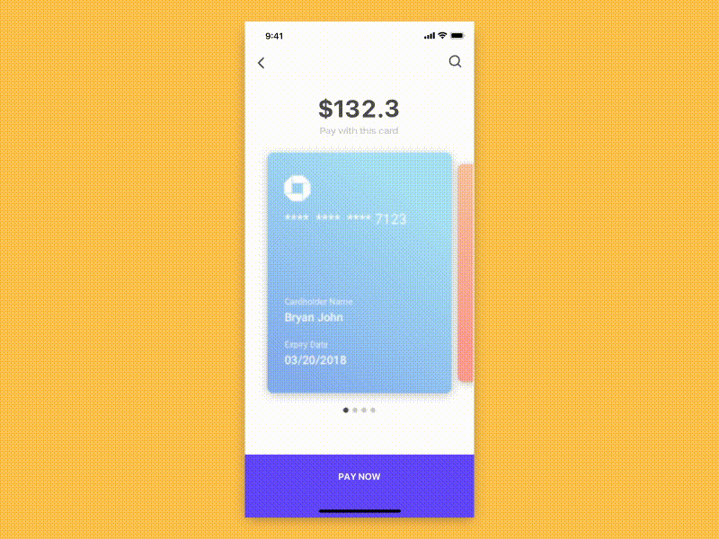 Credit Card Selection Animation after affects animation bank app card design gif sketch swipe ui vector