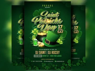 St Patricks Day flyer marketing modern poster st patricks day