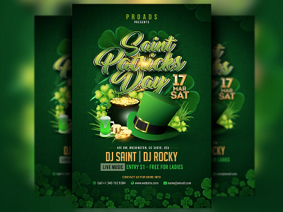 St Patricks Day flyer marketing modern poster st patricks day