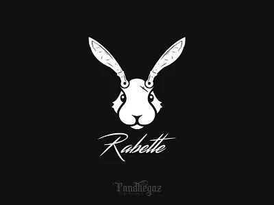 Rabette art design flat graphic graphic design illustration logo machette negative negative logo negative space logo pandhegaz rabbit rabbits vector