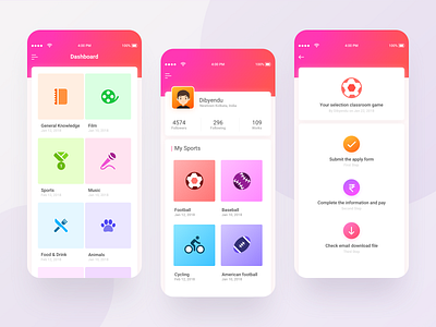 Quiz Competition app design ui ux