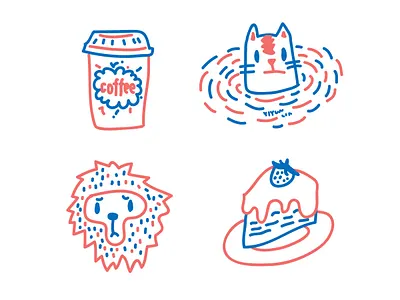 nice weekend!! cake cat character coffee cute doodle drawing illustration monkey