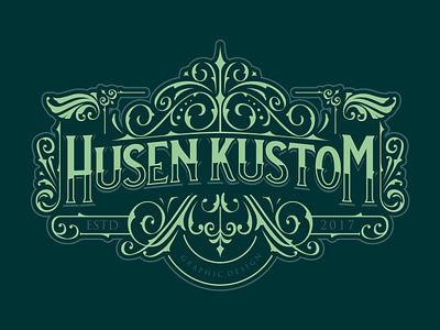 Husen kustom custom lettering custom design customlettering illustration logo typography vector victorian victoriantype