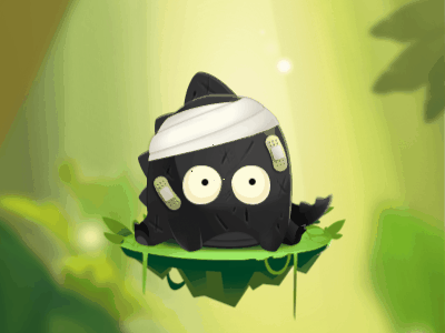 Boom Monster animation boom cute flat game gif illustration injured monster ui