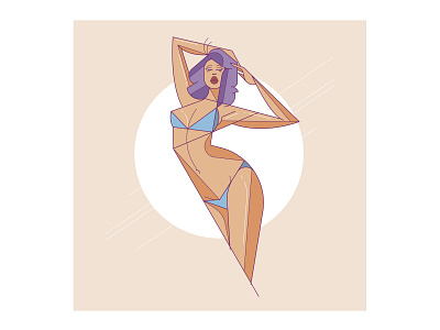 Bikini babe app character clean design flat icon illustration illustrator infographic ios lineart logo minimal mobile pictogram ui ux vector web website