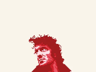 Rachid 8bit algeria grid illustration illustrator music pixel pixel perfect portrait poster punk rachid rai red rock taha