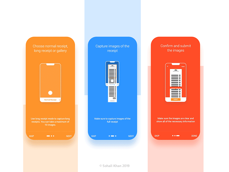 OCR Intro Animations aniamtion animated capture click click receipt cool animation creative design illustration motion motion animation ocr receipt rpa scan ui ux web design