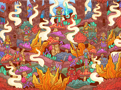 Hunting Party character illustration story illustration